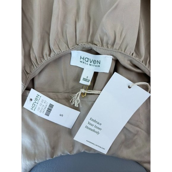 Haven Well Within womens small beige lyocell flowy tank top minimalist lagenlook - Picture 6 of 7